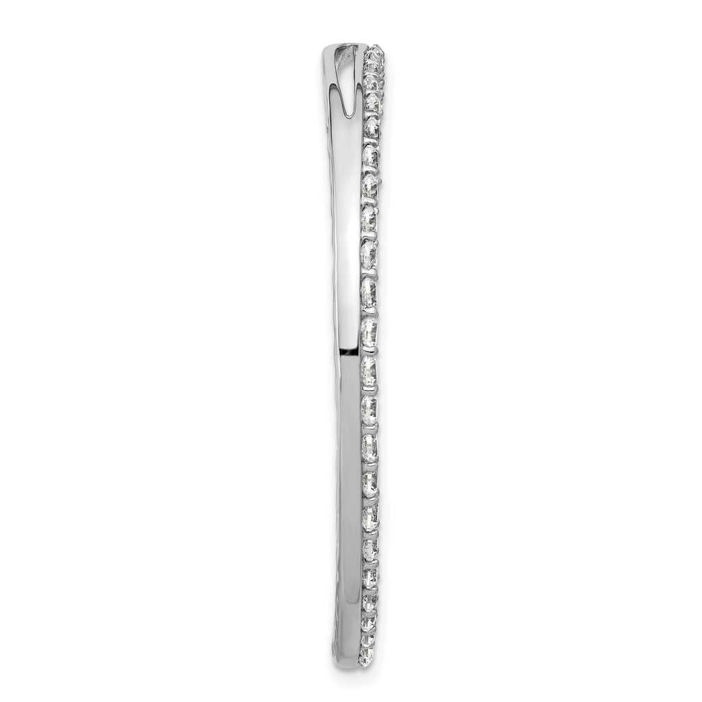 14k White Gold 3 carat Lab Grown Diamond VS+ F+ Complete Circle Chain Slide Pendant