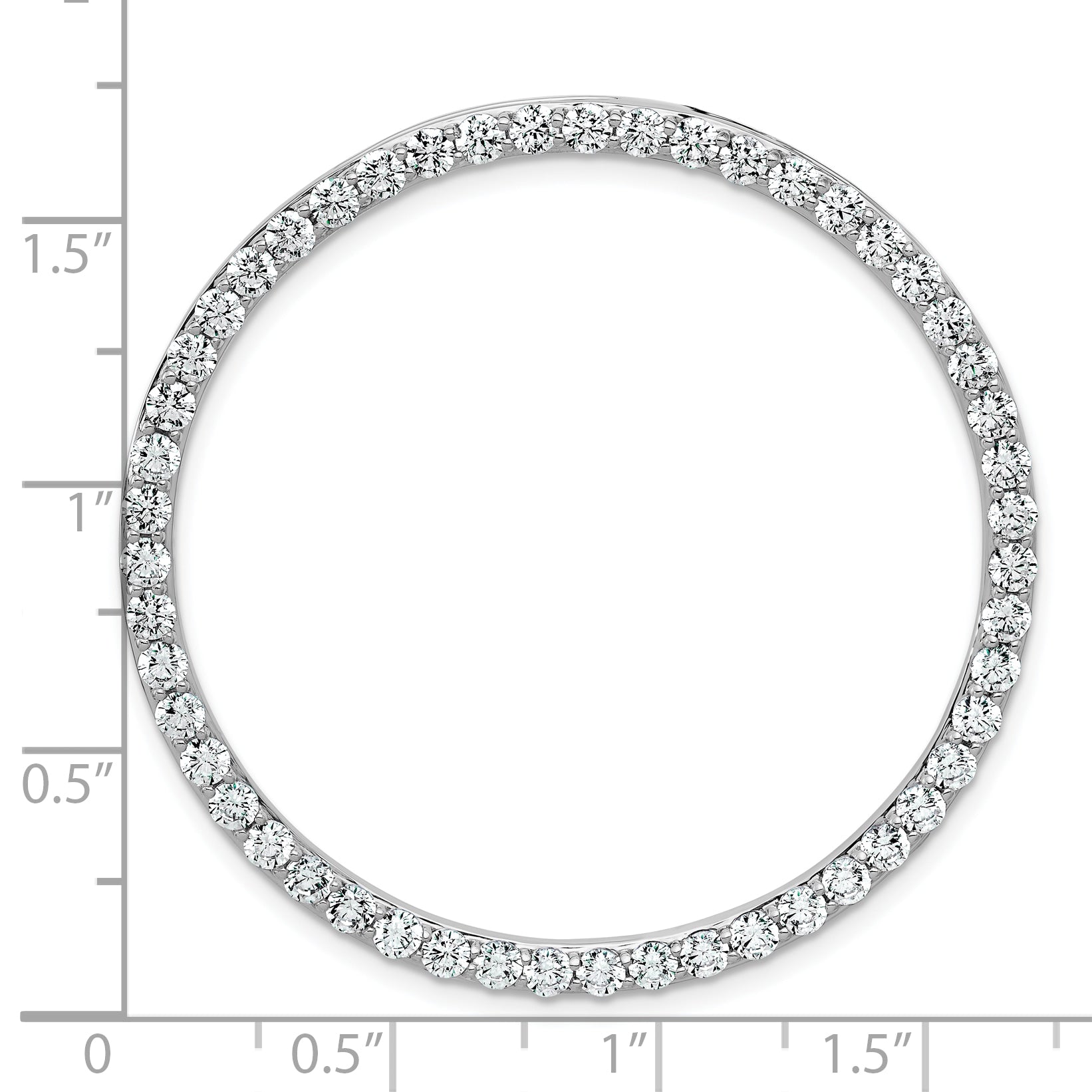 14k White Gold 3 carat Lab Grown Diamond VS/SI+ G+ Complete Circle Chain Slide Pendant