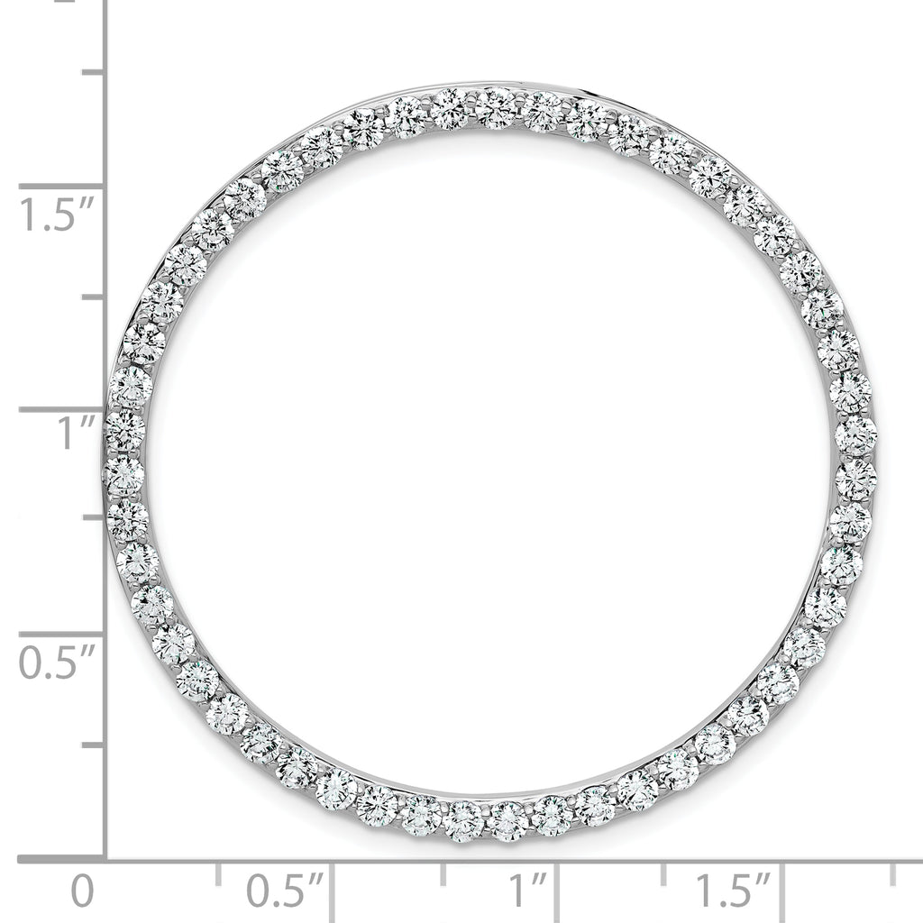 14k White Gold 3 carat Lab Grown Diamond VS+ F+ Complete Circle Chain Slide Pendant