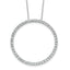 14k White Gold 3 carat Lab Grown Diamond VS/SI+ G+ Complete 18 inch Circle Slide Necklace