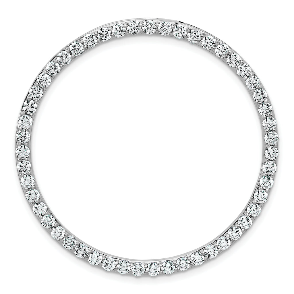 14k White Gold 3 carat Lab Grown Diamond VS+ F+ Complete Circle Chain Slide Pendant