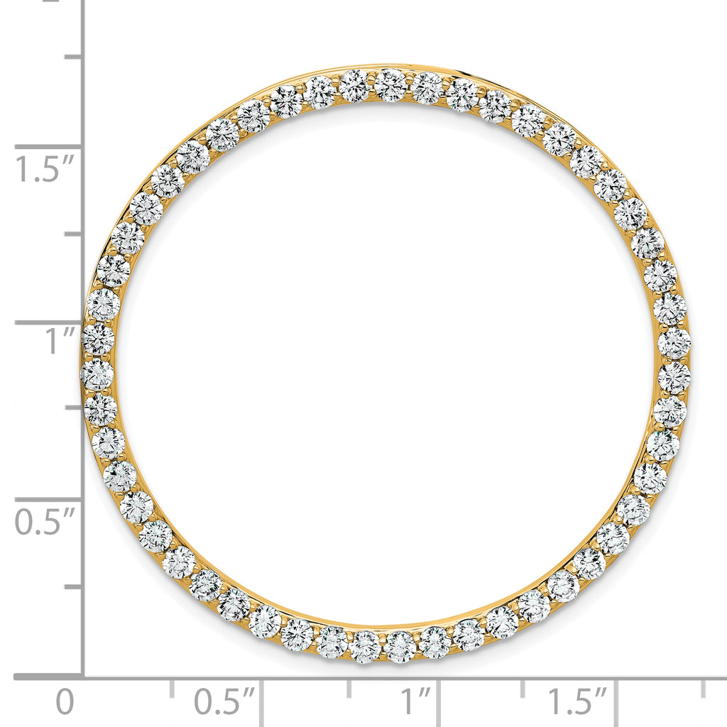 14k 3 carat Lab Grown Diamond VS/SI+ G+ Complete Circle Chain Slide Pendant