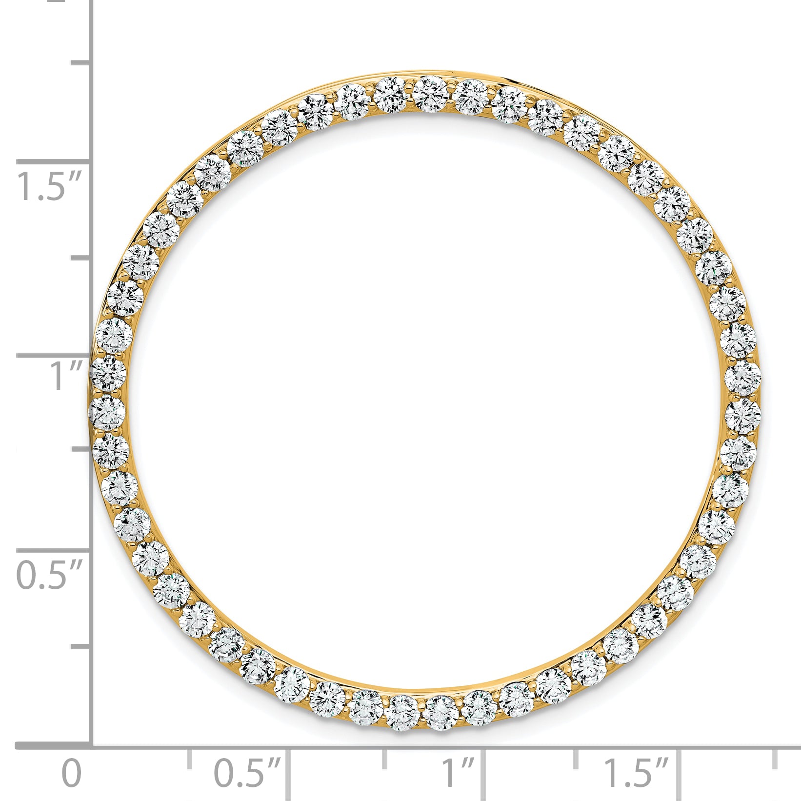 14k 3 carat Lab Grown Diamond VS/SI+ G+ Complete Circle Chain Slide Pendant