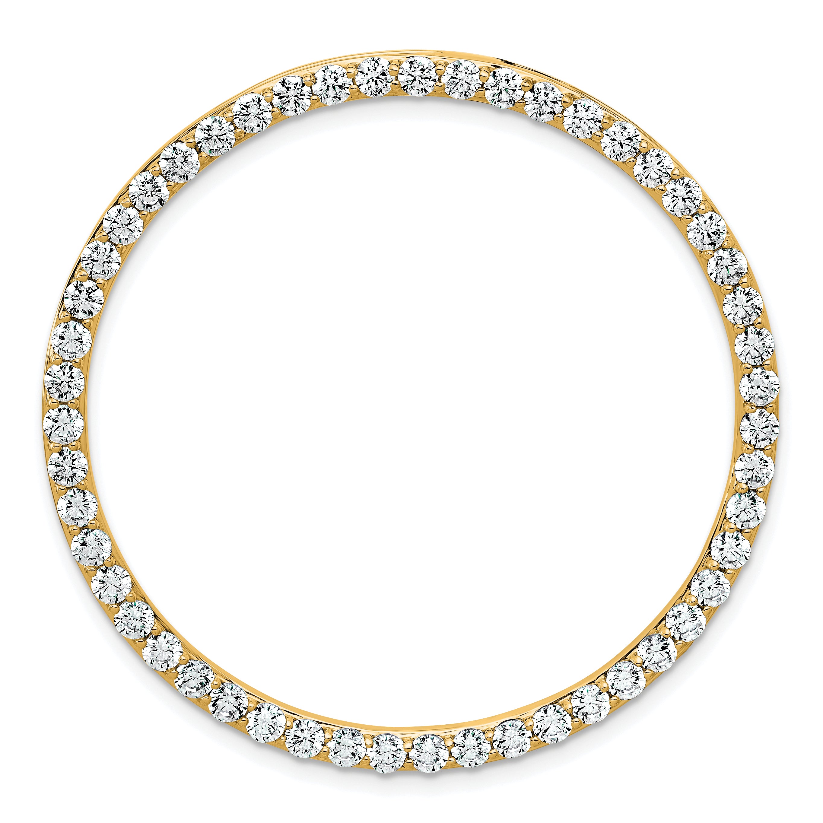 14k 3 carat Lab Grown Diamond VS+ F+ Complete Circle Chain Slide Pendant