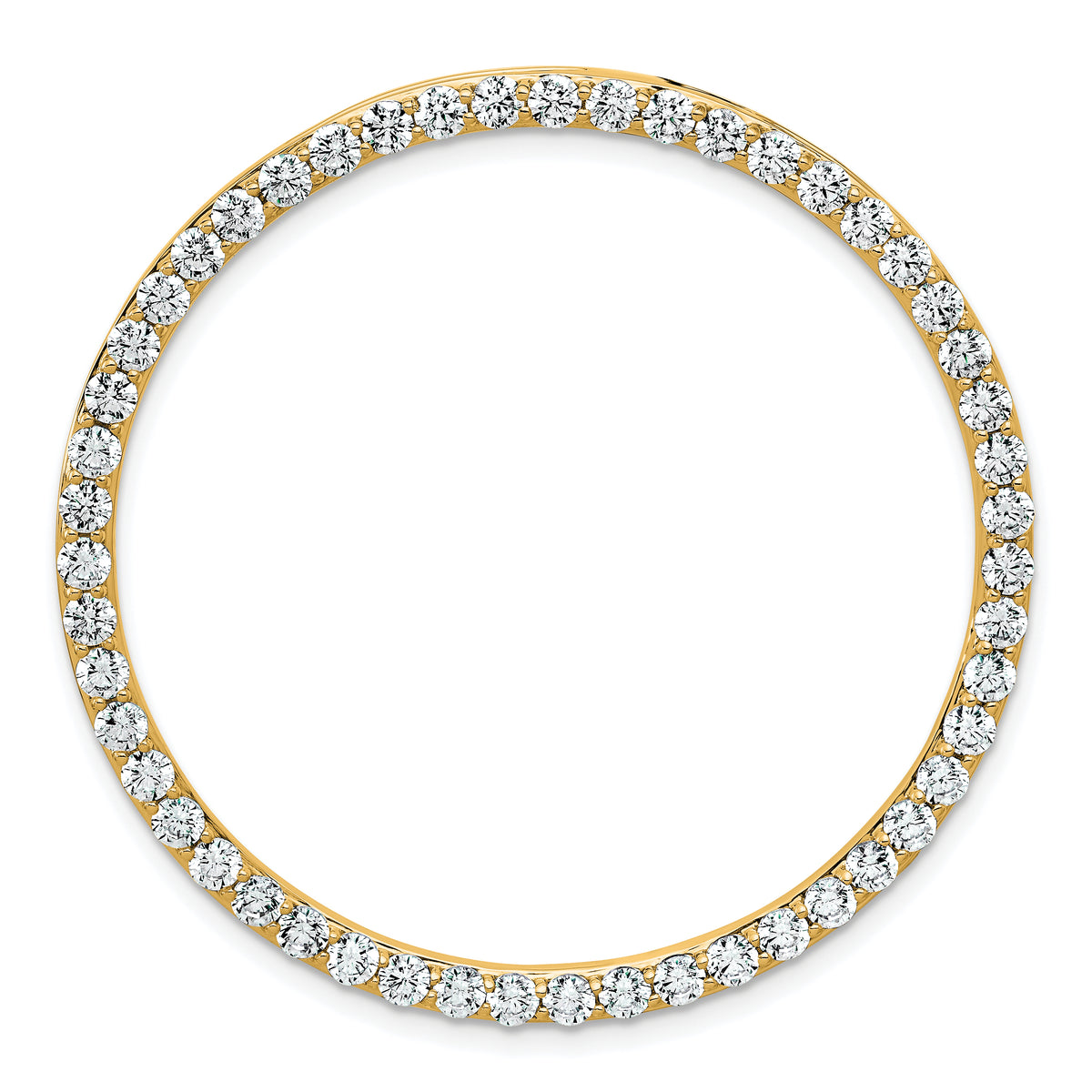 14k 3 carat Lab Grown Diamond VS+ F+ Complete Circle Chain Slide Pendant
