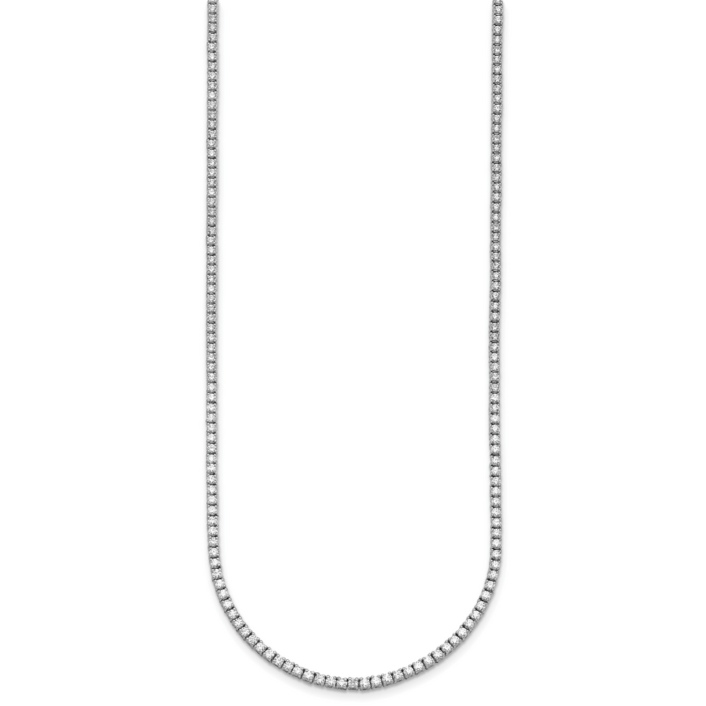 14k White Gold 4 1/2 carat Lab Grown Diamond VS/SI+ G+ Complete Round 18 inch Straight Tennis Necklace