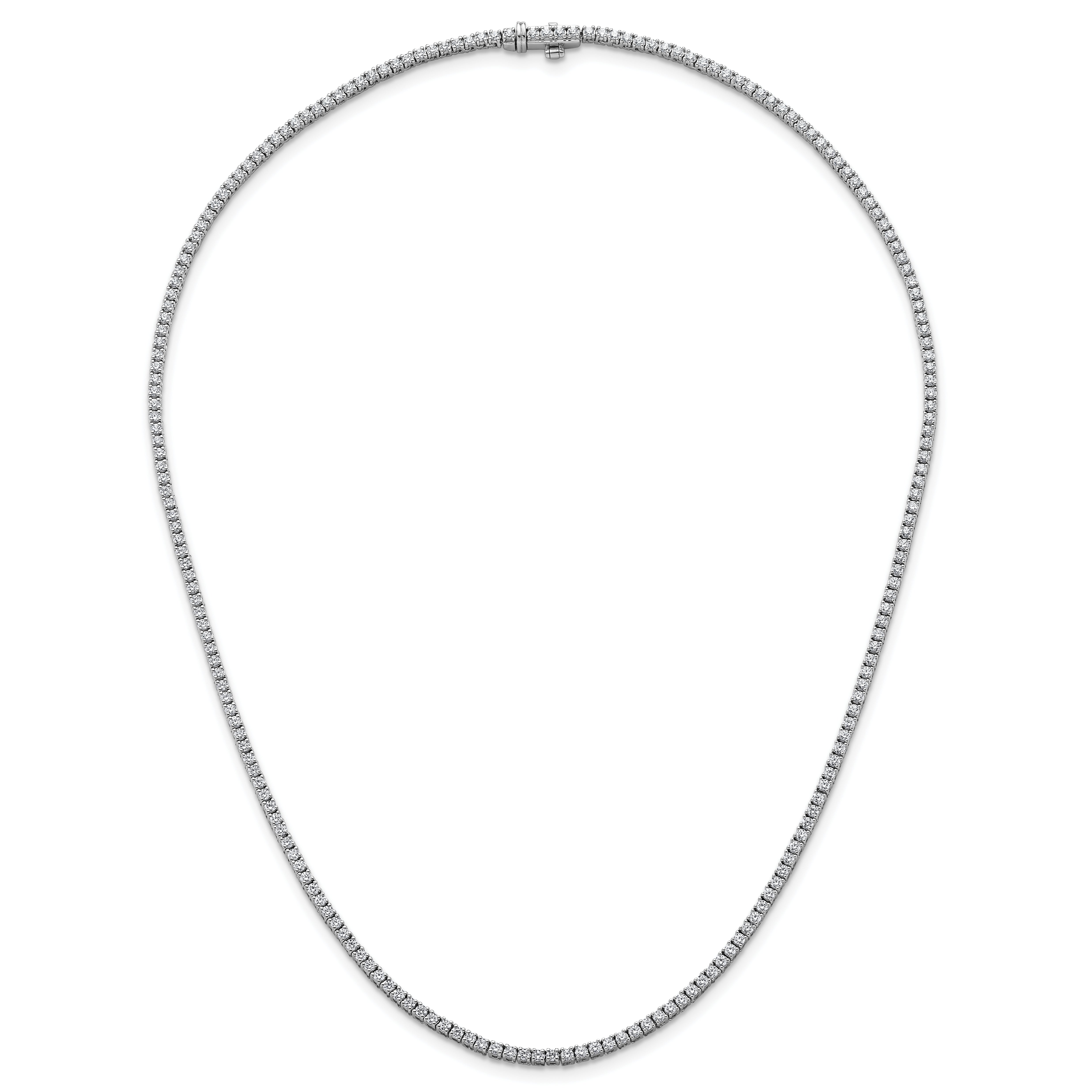 14k White Gold 4 1/2 carat Lab Grown Diamond VS/SI+ G+ Complete Round 18 inch Straight Tennis Necklace