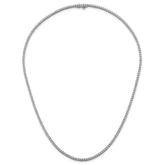 14k White Gold 4 1/2 carat Lab Grown Diamond VS+ F+ Complete Round 18 inch Straight Tennis Necklace