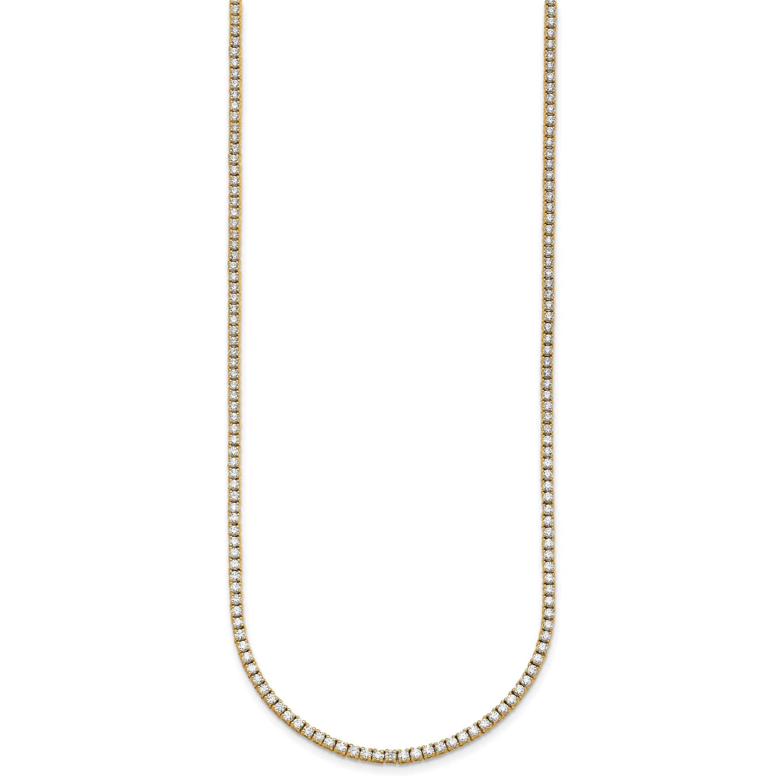 14k 4 1/2 carat Lab Grown Diamond VS/SI+ G+ Complete Round 18 inch Straight Tennis Necklace