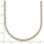 14k 5 carat Lab Grown Diamond VS/SI+ G+ Complete Round 20 inch Straight Tennis Necklace