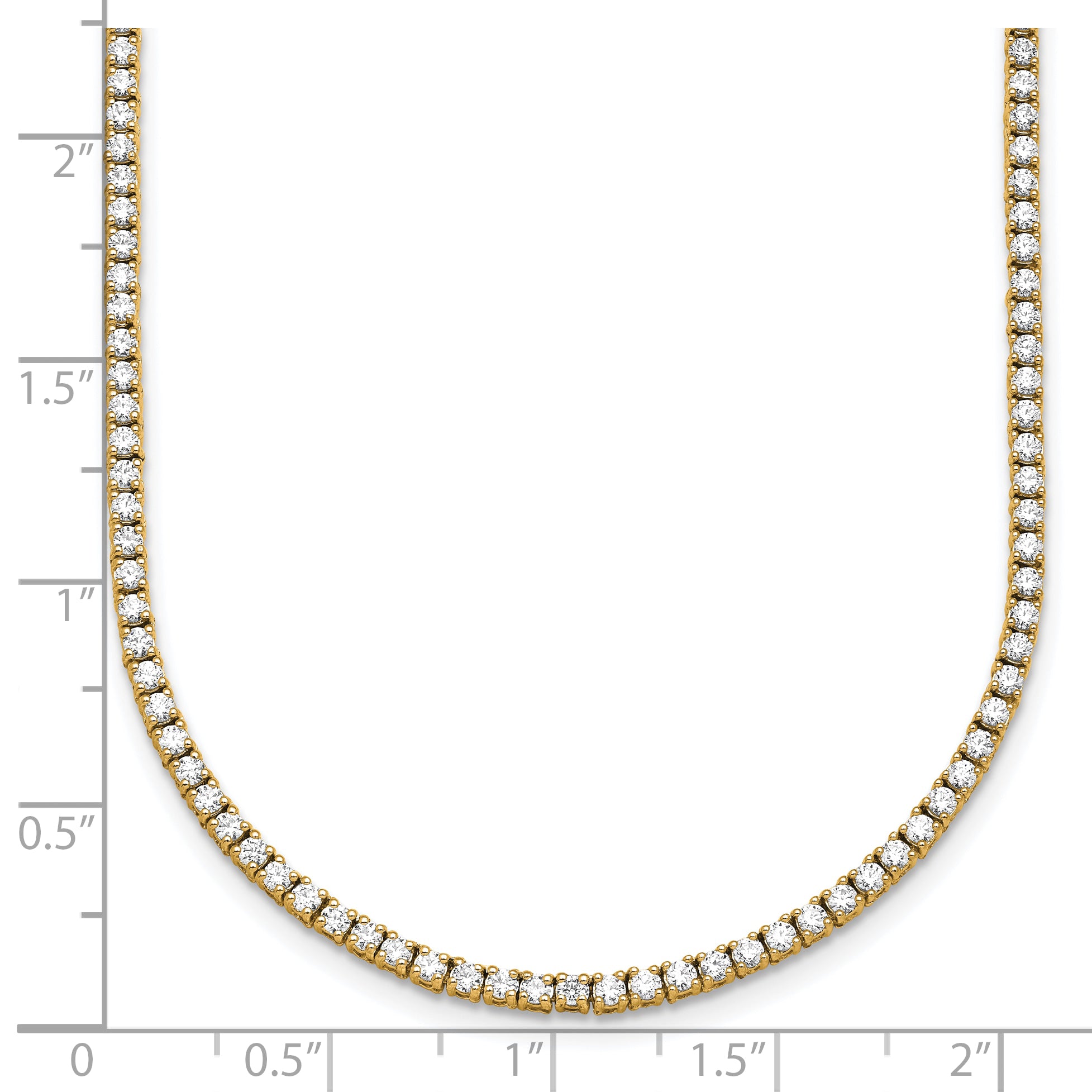 14k 4 1/2 carat Lab Grown Diamond VS/SI+ G+ Complete Round 18 inch Straight Tennis Necklace
