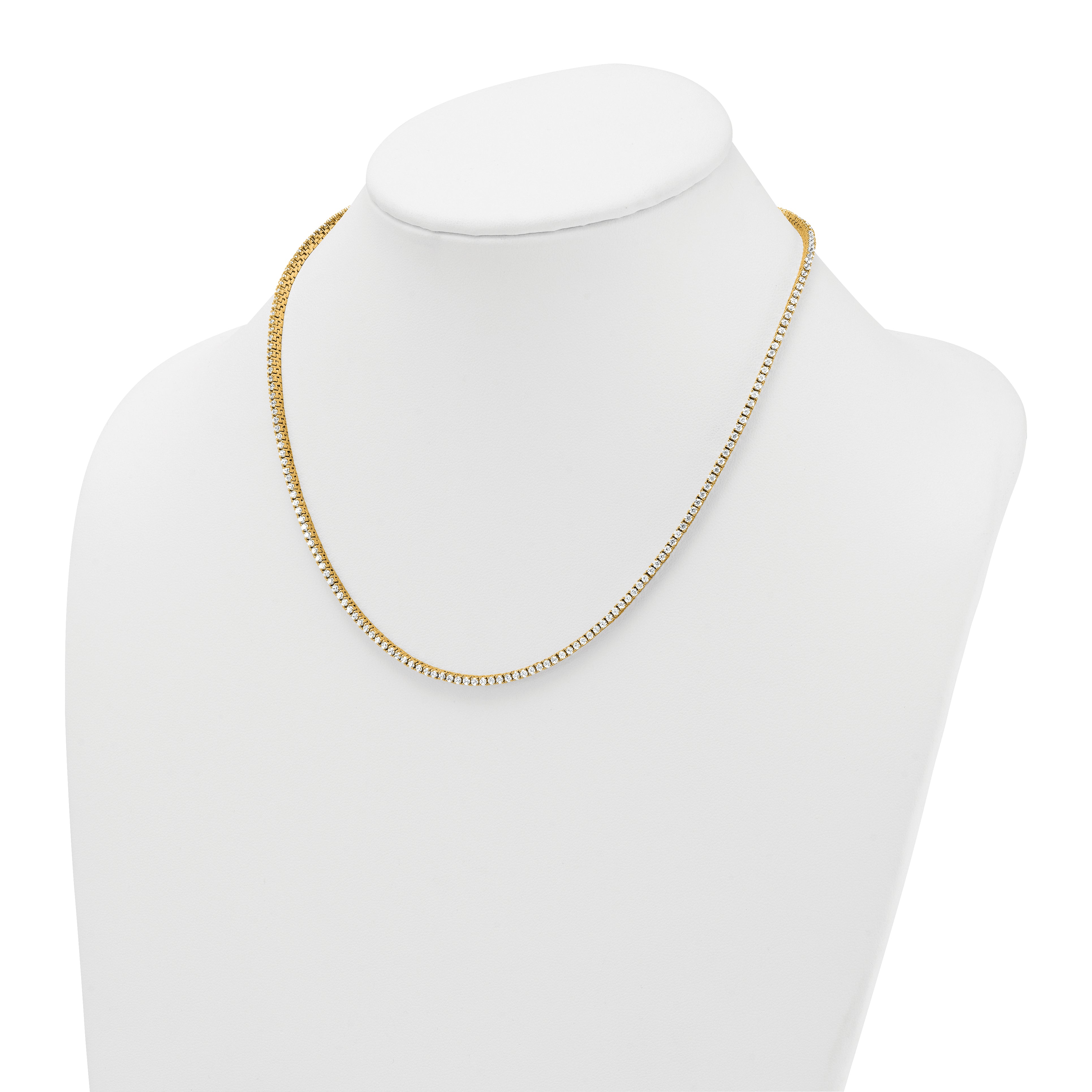 14k 4 1/2 carat Lab Grown Diamond VS/SI+ G+ Complete Round 18 inch Straight Tennis Necklace