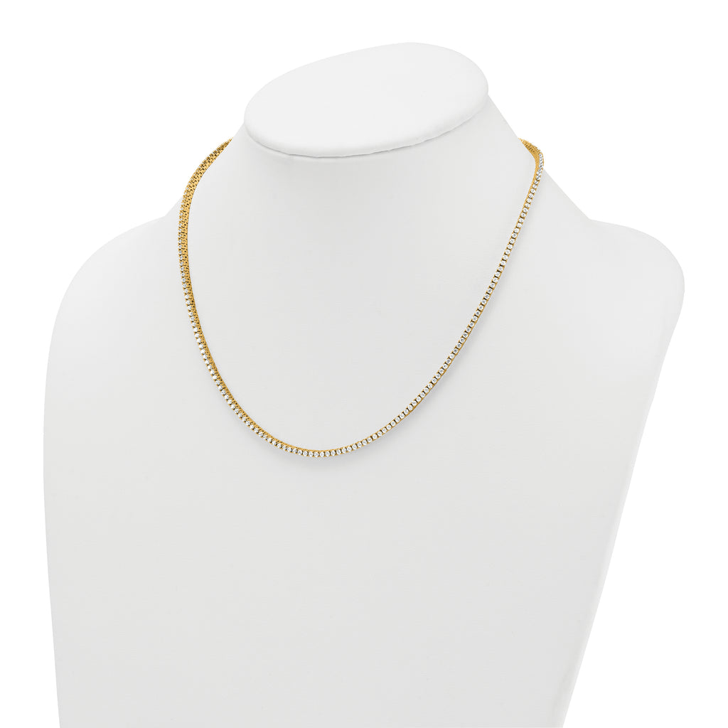 14k 4 1/2 carat Lab Grown Diamond VS/SI+ G+ Complete Round 18 inch Straight Tennis Necklace