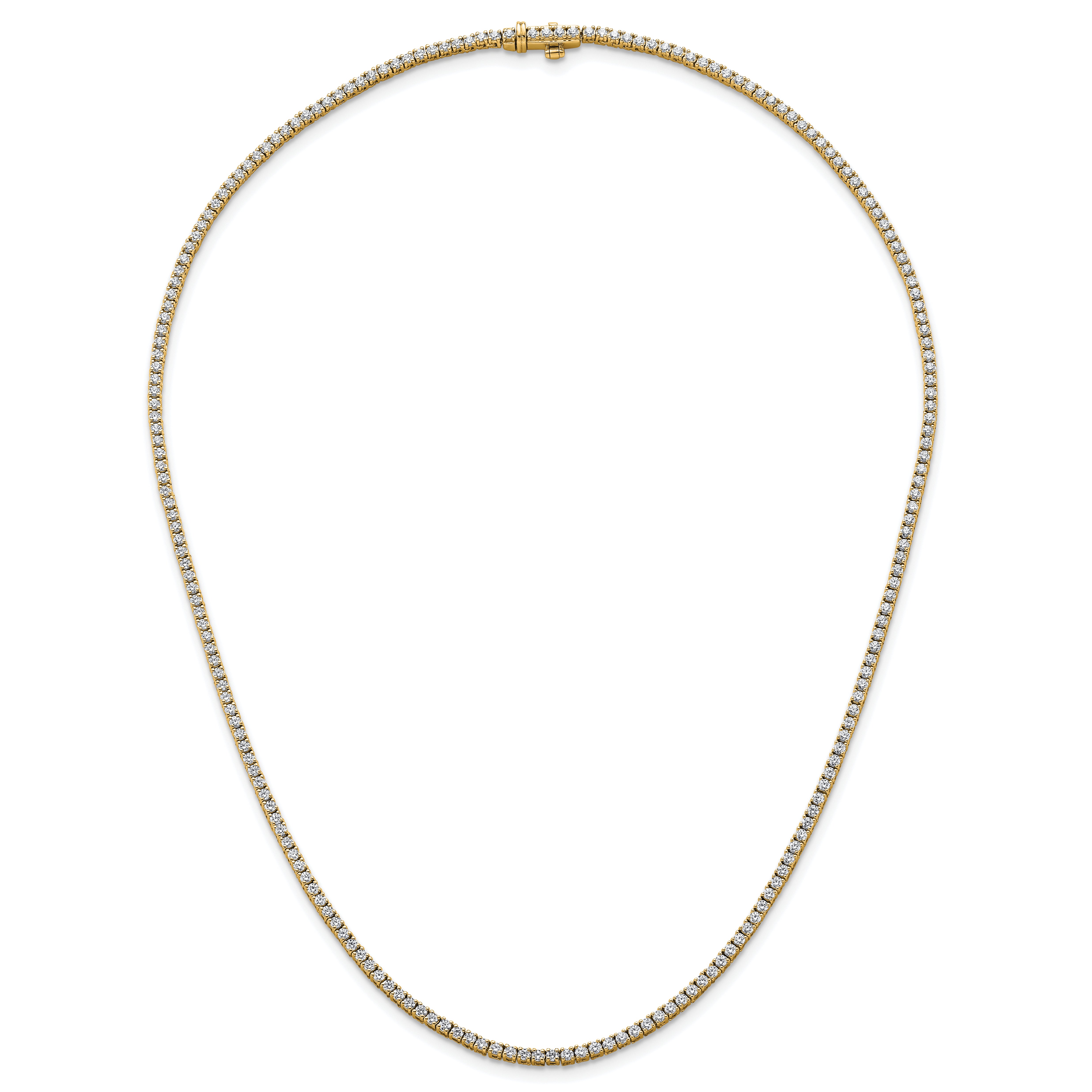 14k 4 1/2 carat Lab Grown Diamond VS/SI+ G+ Complete Round 18 inch Straight Tennis Necklace