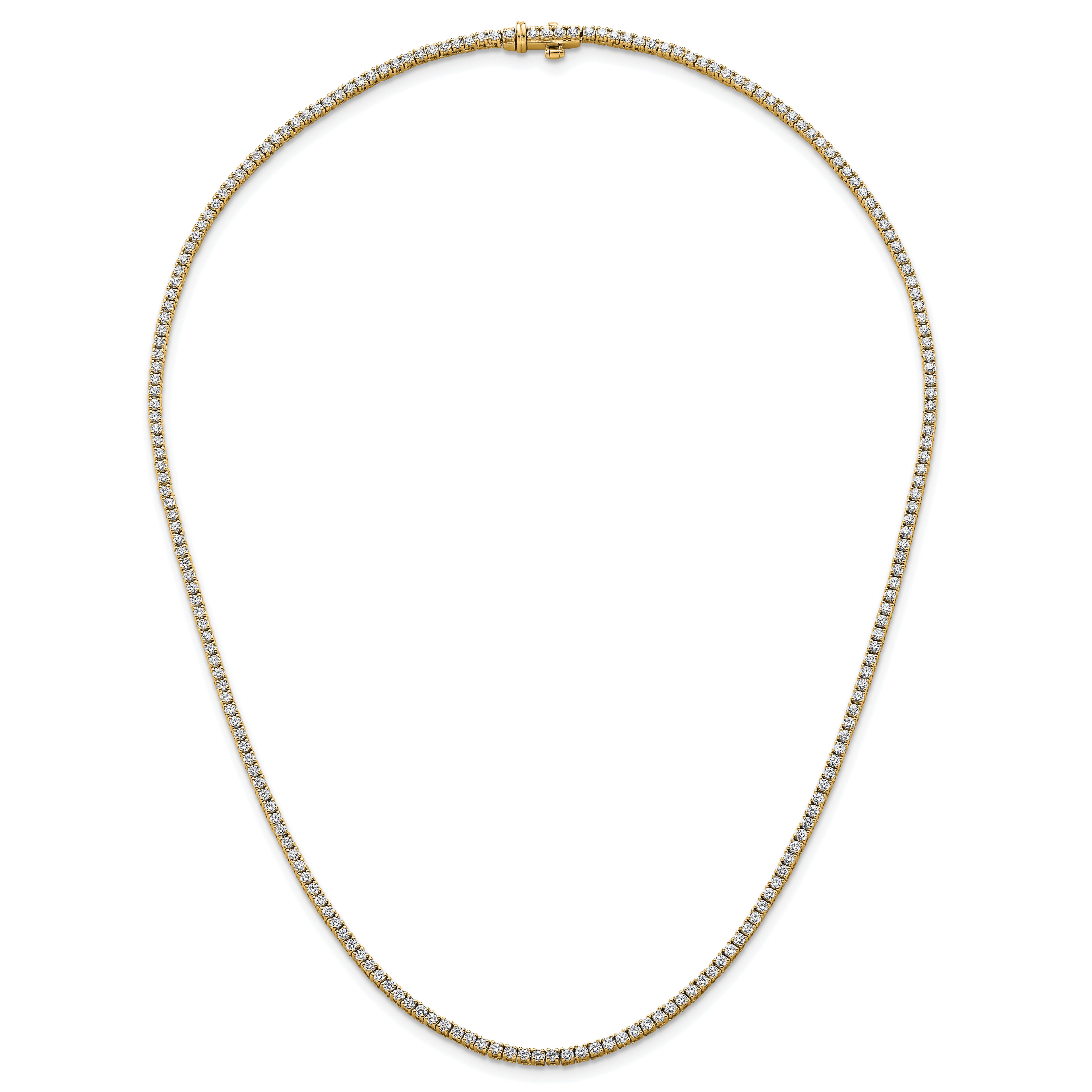 14k 4 1/2 carat Lab Grown Diamond VS/SI+ G+ Complete Round 18 inch Straight Tennis Necklace