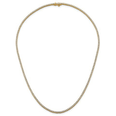 14k 4 1/2 carat Lab Grown Diamond VS/SI+ G+ Complete Round 18 inch Straight Tennis Necklace