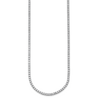 14k White Gold 11 carat Lab Grown Diamond VS+ F+ Complete Round 22 inch Straight Tennis Necklace
