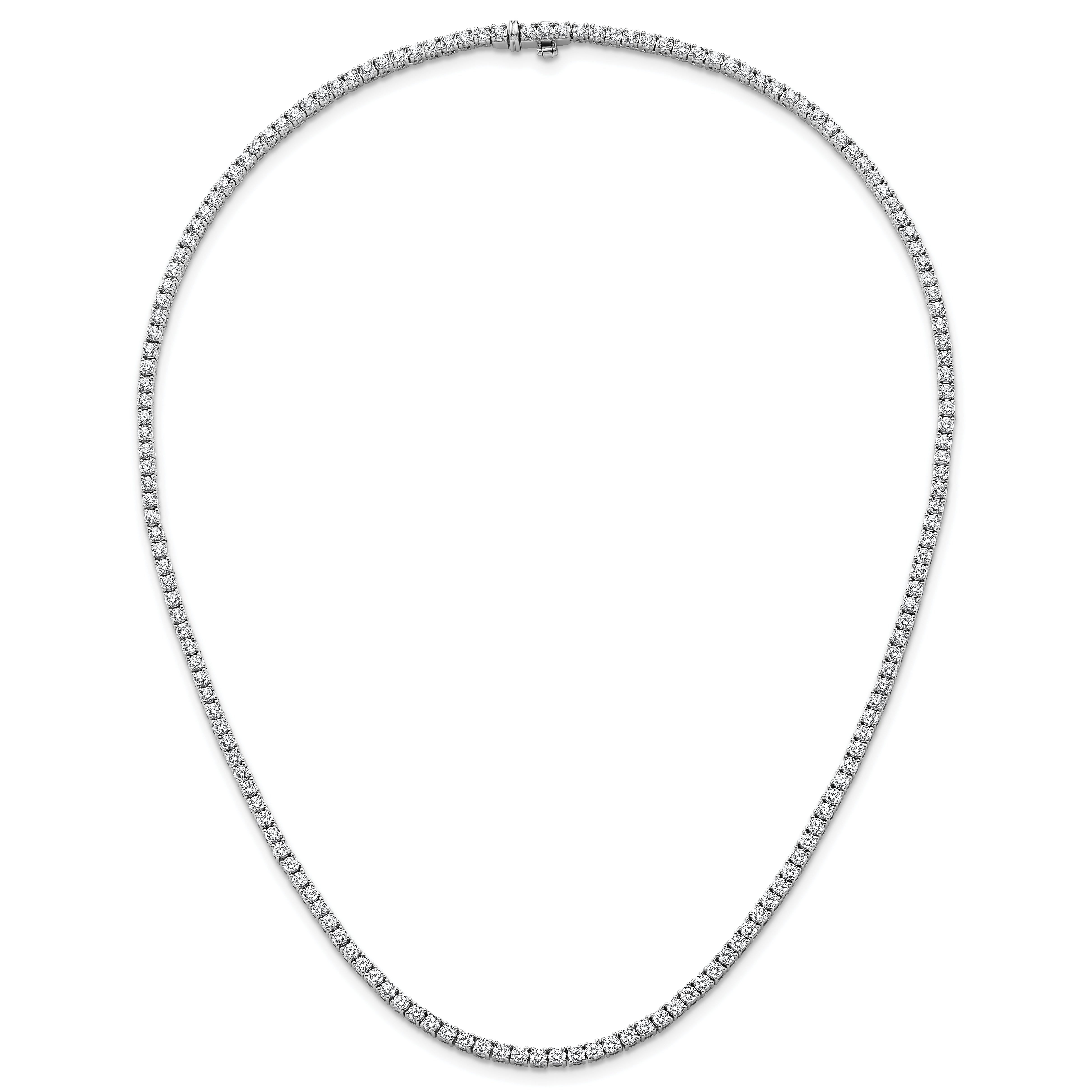 14k White Gold 9 carat Lab Grown Diamond VS/SI+ G+ Complete Round 18 inch Straight Tennis Necklace