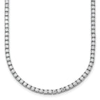 14k White Gold 11 carat Lab Grown Diamond VS+ F+ Complete Round 22 inch Straight Tennis Necklace