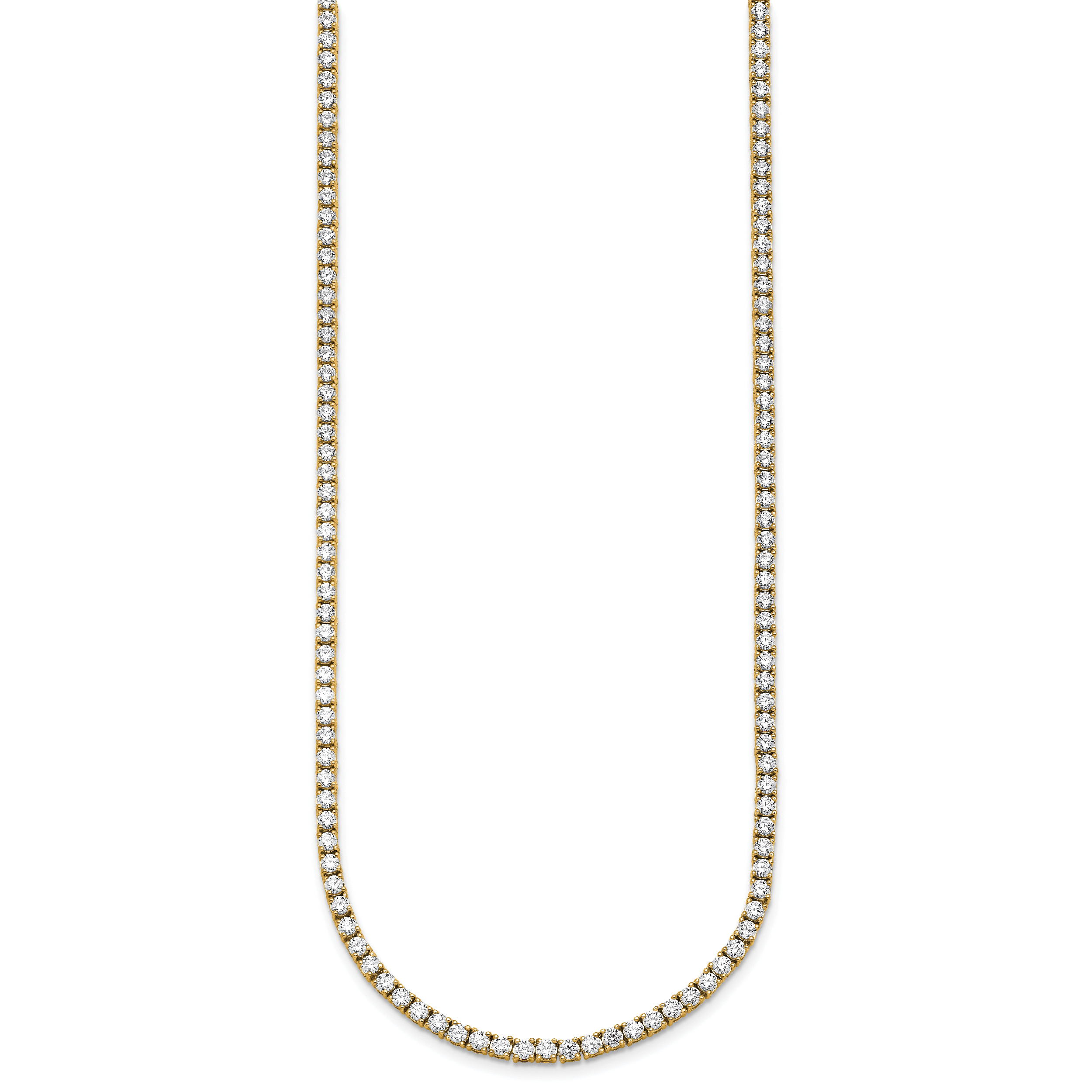 14k 10 carat Lab Grown Diamond VS/SI+ G+ Complete Round 20 inch Straight Tennis Necklace