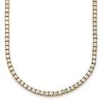 14k 9 carat Lab Grown Diamond VS+ F+ Complete Round 18 inch Straight Tennis Necklace