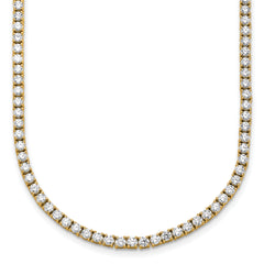 14k 10 carat Lab Grown Diamond VS/SI+ G+ Complete Round 20 inch Straight Tennis Necklace