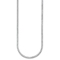 14k White Gold 16 1/2 carat Lab Grown Diamond VS+ F+ Complete Round 22 inch Straight Tennis Necklace