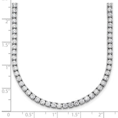 14k White Gold 17 7/8 carat Lab Grown Diamond VS+ F+ Complete Round 24 inch Straight Tennis Necklace