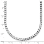 14k White Gold 16 1/2 carat Lab Grown Diamond VS/SI+ G+ Complete Round 22 inch Straight Tennis Necklace