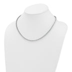 14k White Gold 13 1/2 carat Lab Grown Diamond VS/SI+ G+ Complete Round 18 inch Straight Tennis Necklace