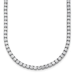 14k White Gold 15 carat Lab Grown Diamond VS/SI+ G+ Complete Round 20 inch Straight Tennis Necklace