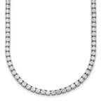 14k White Gold 13 1/2 carat Lab Grown Diamond VS+ F+ Complete Round 18 inch Straight Tennis Necklace