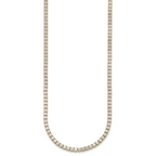 14k 15 carat Lab Grown Diamond VS+ F+ Complete Round 20 inch Straight Tennis Necklace