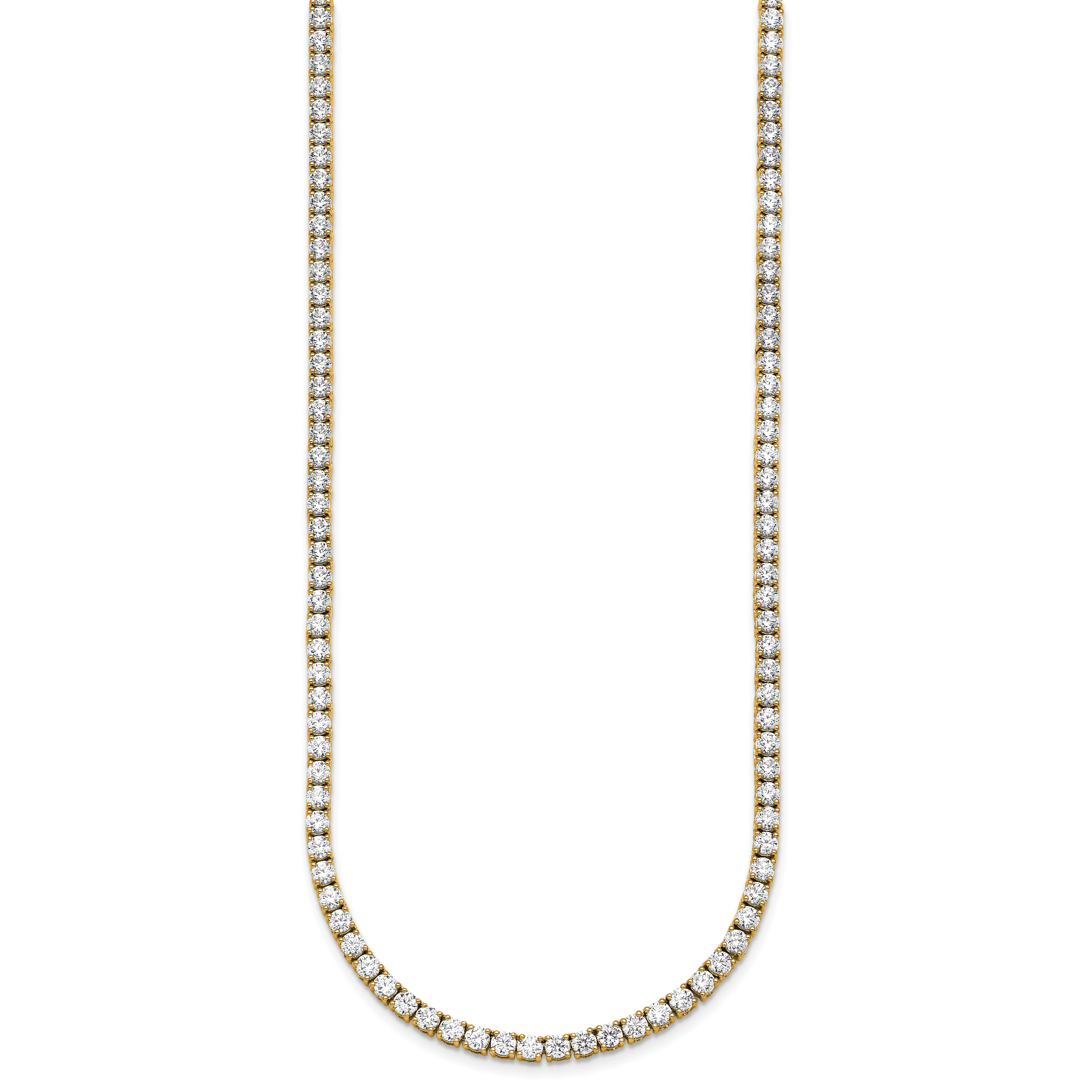 14k 17 7/8 carat Lab Grown Diamond VS/SI+ G+ Complete Round 24 inch Straight Tennis Necklace Secondary image