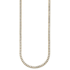 14k 16 1/2 carat Lab Grown Diamond VS+ F+ Complete Round 22 inch Straight Tennis Necklace