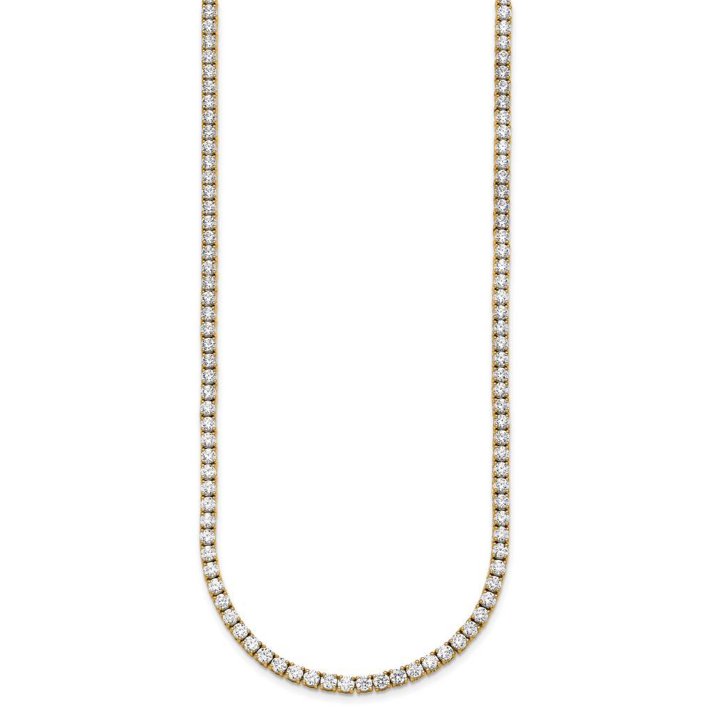 14k 17 7/8 carat Lab Grown Diamond VS+ F+ Complete Round 24 inch Straight Tennis Necklace