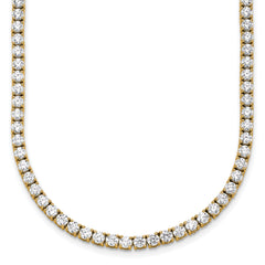 14k 15 carat Lab Grown Diamond VS+ F+ Complete Round 20 inch Straight Tennis Necklace