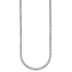 14k White Gold 18 carat Lab Grown Diamond VS/SI+ G+ Complete Round 18 inch Straight Tennis Necklace
