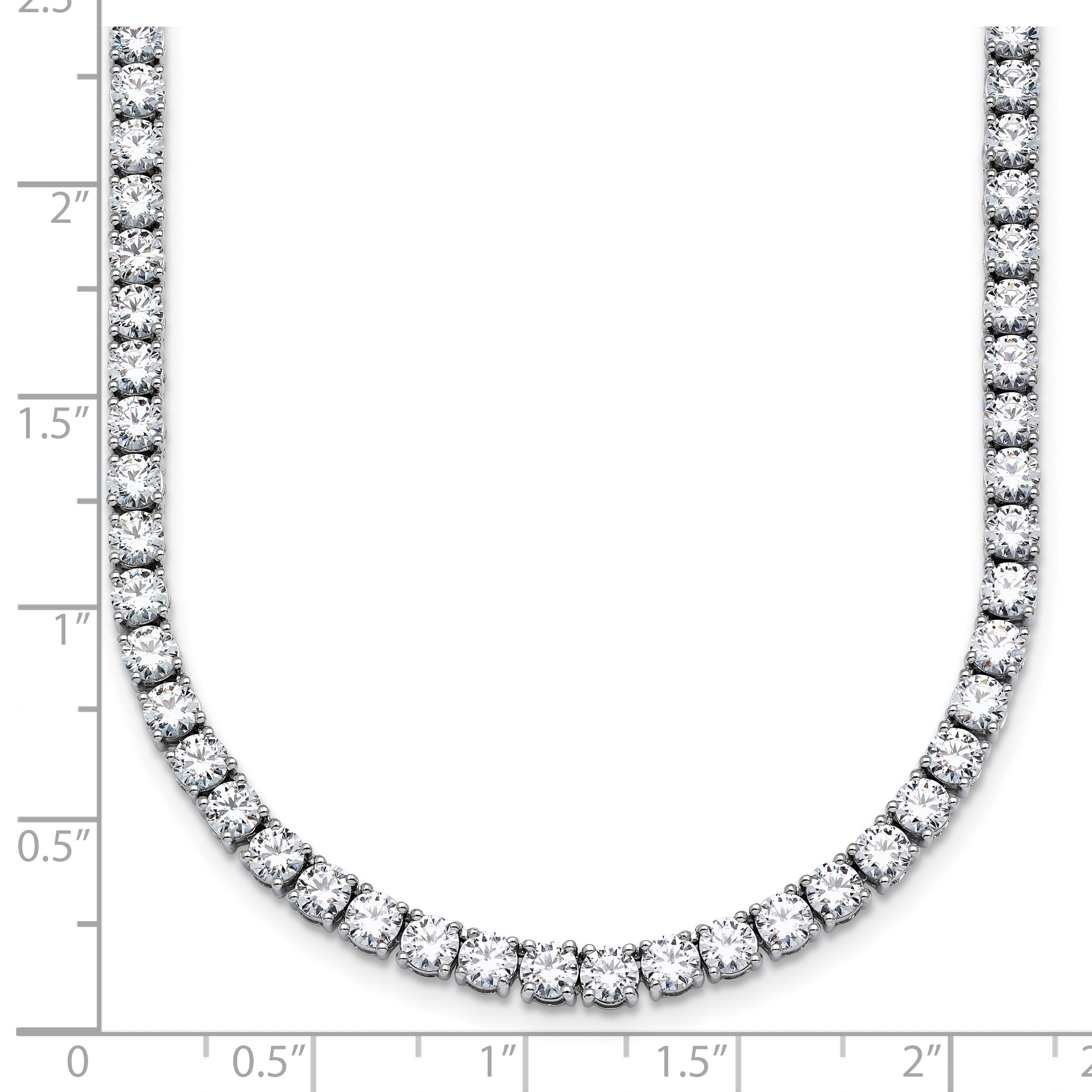 14k White Gold 22 carat Lab Grown Diamond VS+ F+ Complete Round 22 inch Straight Tennis Necklace