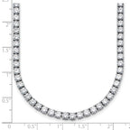 14k White Gold 20 carat Lab Grown Diamond VS+ F+ Complete Round 20 inch Straight Tennis Necklace