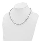 14k White Gold 18 carat Lab Grown Diamond VS+ F+ Complete Round 18 inch Straight Tennis Necklace