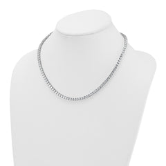 14k White Gold 18 carat Lab Grown Diamond VS+ F+ Complete Round 18 inch Straight Tennis Necklace