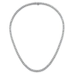 14k White Gold 18 carat Lab Grown Diamond VS+ F+ Complete Round 18 inch Straight Tennis Necklace