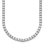 14k White Gold 24 carat Lab Grown Diamond VS/SI+ G+ Complete Round 24 inch Straight Tennis Necklace