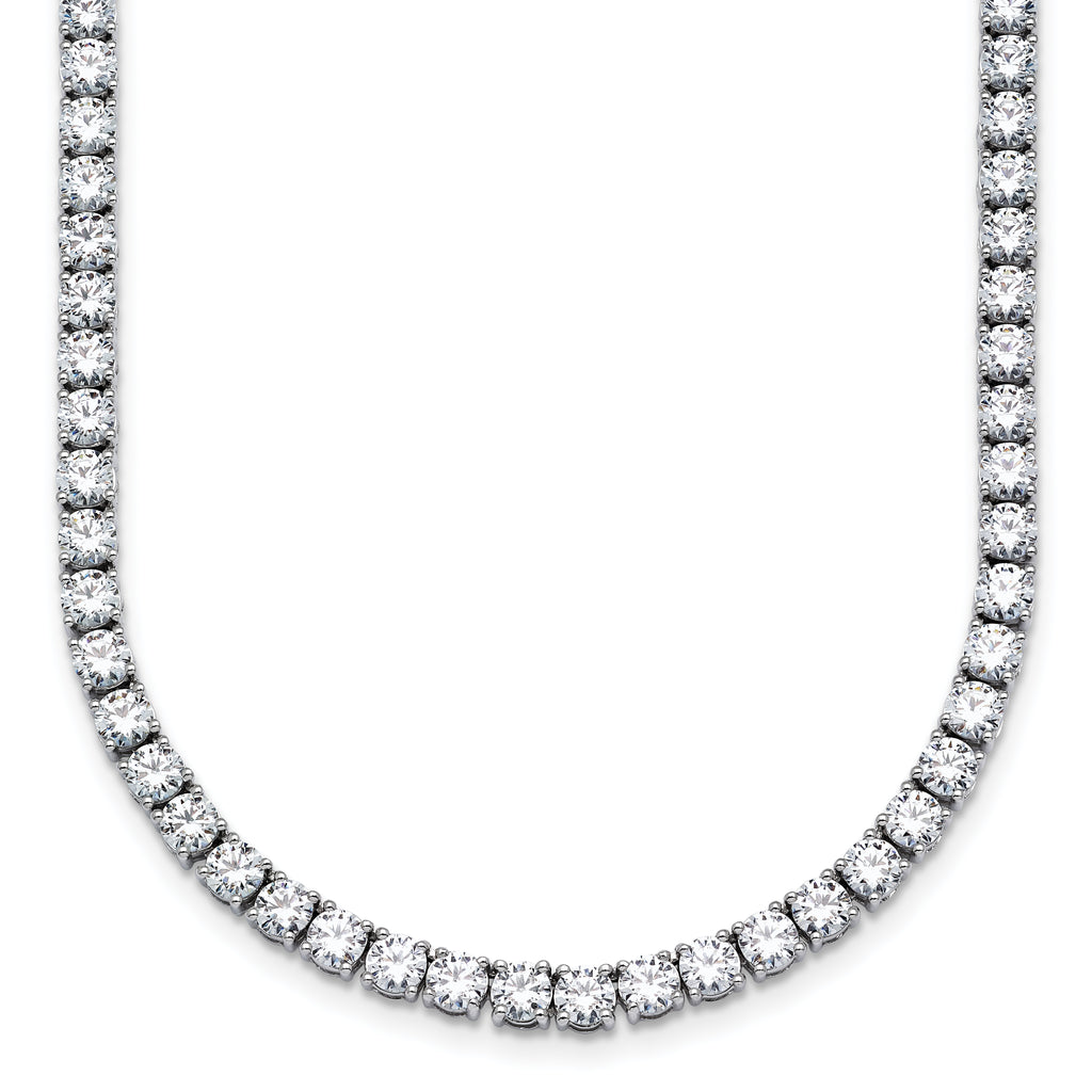 14k White Gold 18 carat Lab Grown Diamond VS/SI+ G+ Complete Round 18 inch Straight Tennis Necklace