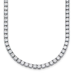 14k White Gold 20 carat Lab Grown Diamond VS/SI+ G+ Complete Round 20 inch Straight Tennis Necklace