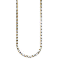14k 18 carat Lab Grown Diamond VS+ F+ Complete Round 18 inch Straight Tennis Necklace