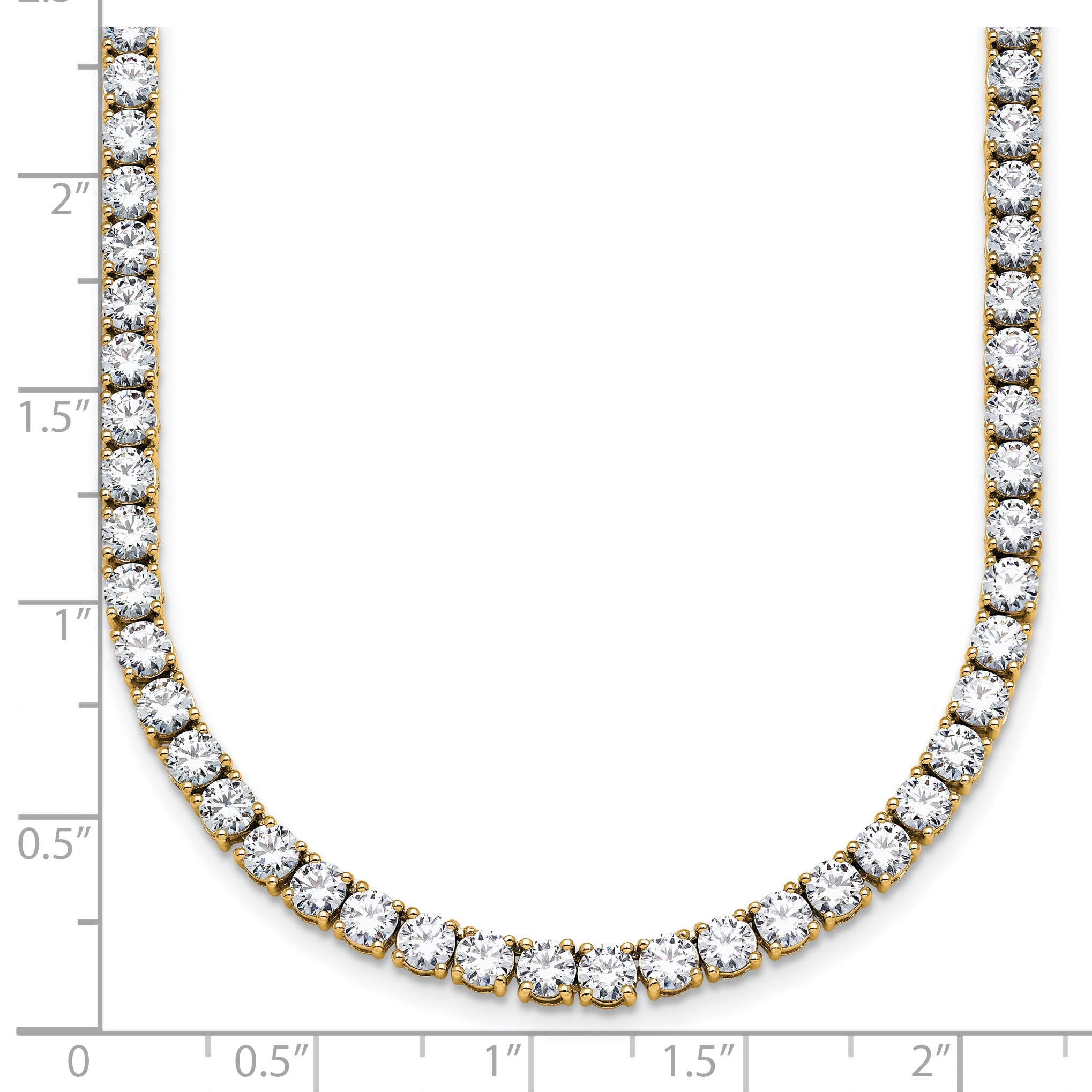 14k 22 carat Lab Grown Diamond VS+ F+ Complete Round 22 inch Straight Tennis Necklace
