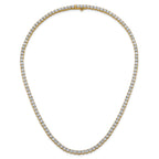 14k 18 carat Lab Grown Diamond VS+ F+ Complete Round 18 inch Straight Tennis Necklace