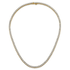 14k 18 carat Lab Grown Diamond VS+ F+ Complete Round 18 inch Straight Tennis Necklace